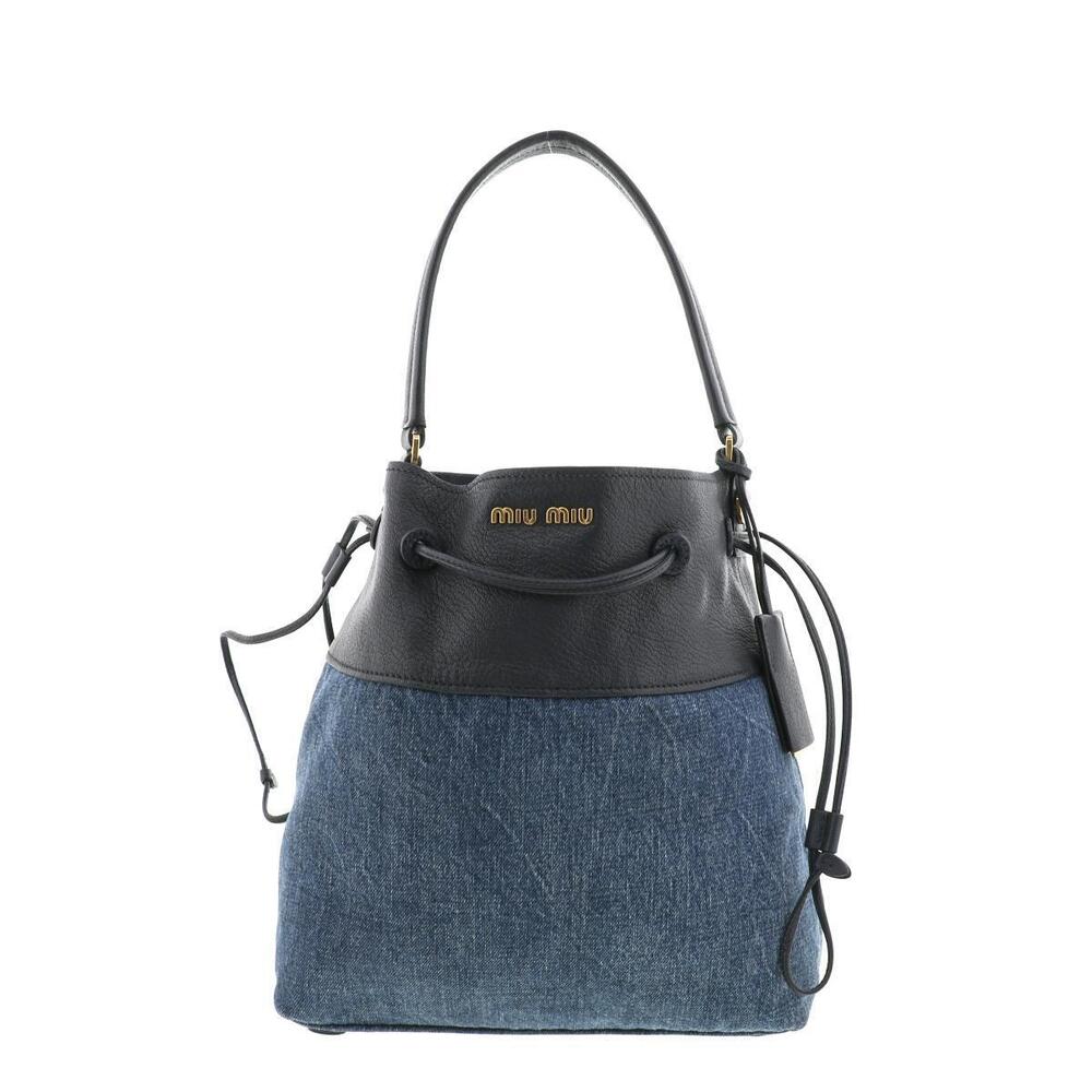 Miu Miu Denim Shoulder Bag Messenger Navy Blue